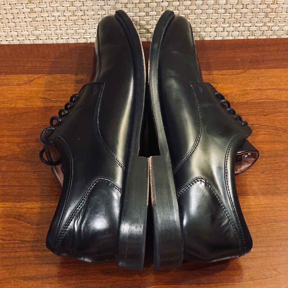 🌟3xHP🌟Like New! Black Leather Rockport Bike Toe Oxford w/ Adiprene Adidas 10W - Picture 6 of 8